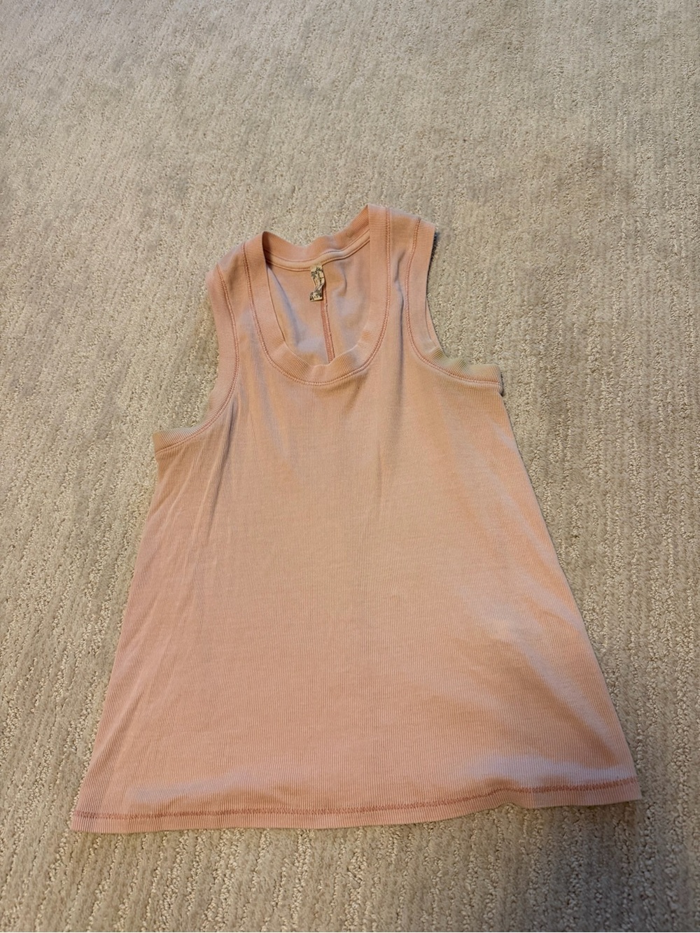 Free People Sleeveless Scoop Neck Tank Top - Peach